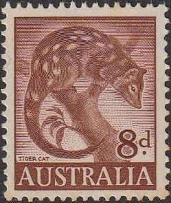 Australia 1960 Sc#321 8d Red Brown Tiger Cat MNH-VF-XF.