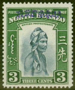 North Borneo 1942 Jap Occu 3c Slate-Blue & Green SGJ3 V.F Lightly Mtd Mint