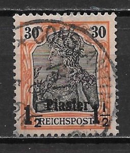 German Offices in Turkey 17 1 1/2pi Germania single Used Constaninople Cancel