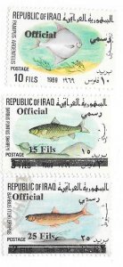 Iraq #O312-O314 Fish    (U)  CV $18.00