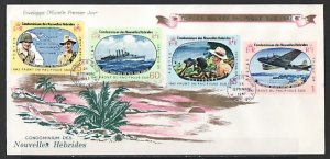 New Hebrides, French. Scott cat. 139-142. War Zone. First day cover.