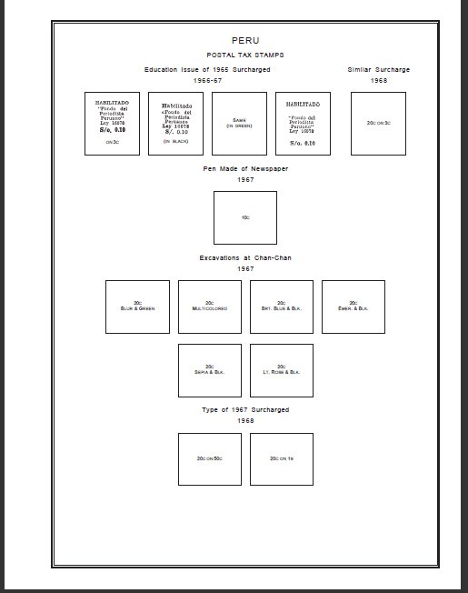PRINTED PERU 1857-2010 STAMP ALBUM PAGES (277 pages)
