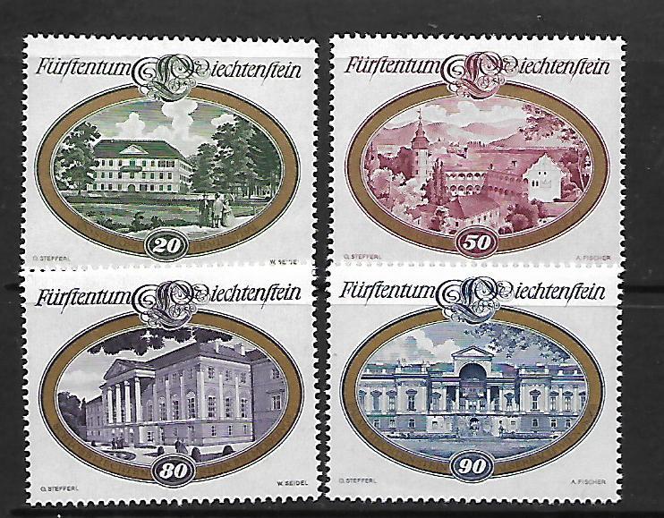 LIECHTENSTEIN  624-627 MNH CASTLES SET 1977