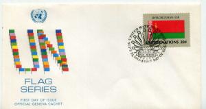 United Nations #404 Flag Series 1983, Byelorussian SSR, Geneva Cachet FDC