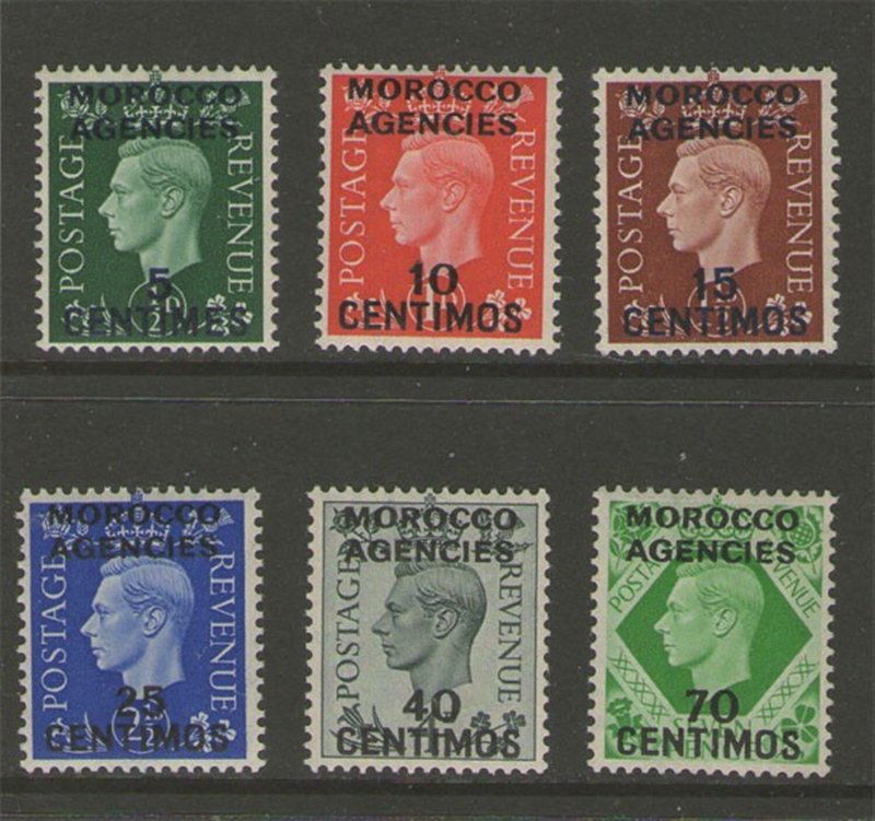 Great Britain Offices Morocco 1937 KGVI Sc 83-88 MH