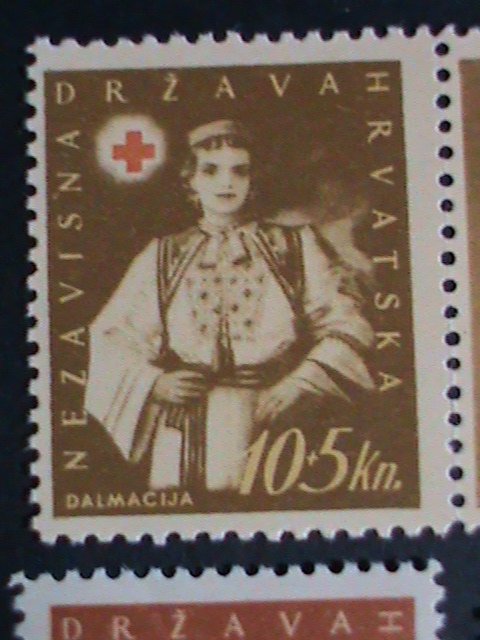 ​1942-CROATIA STAMP-SC#B20-4  CROATIA RED CROSS MNH STAMP RARE-VF VERY FINE