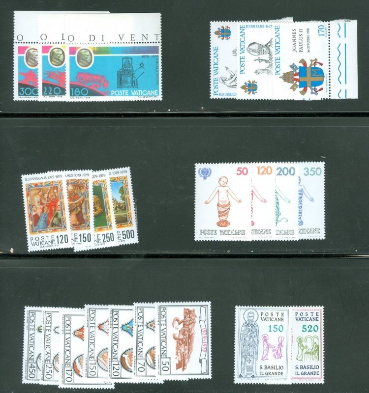 Vatican City 1979 Compete MNH Year Set