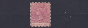 ST KITTS  1890    S G 21   1/-   BRIGHT MAUVE UNUSED NO GUM  CAT £90 