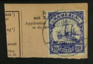 MOMEN: GERMAN COLONIES CAMEROUN SC #23 1914 USED LOT #62347