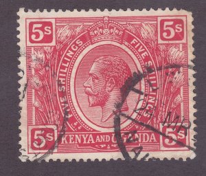 Kenya Uganda & Tanzania 34 Used 1922 5sh Carmine KGV Issue Very Fine