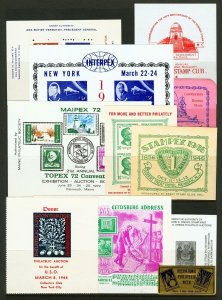 1939-1972 Asstd Philatelic Society Cinderella Souvenir Sheets 11 items Most MNH