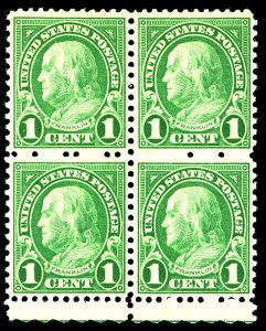 U.S. #632 MINT BLOCK OG NH