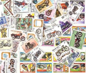 Motorcycles on Stamps Collection - 100 Different Stamps