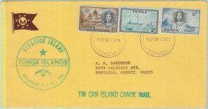 89195 - TONGA - POSTAL HISTORY - COVER to USA HAWAII 1966 PAQUEBOT Canoe Mail