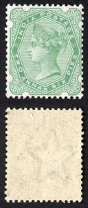 India SG103 1892 2a6p Yellow-green SUPERB lightly mounted mint cat 8 pounds