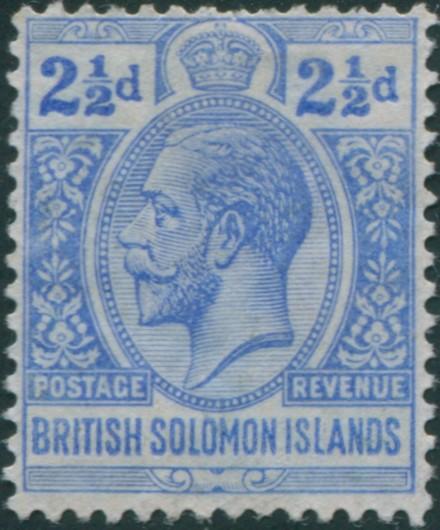 Solomon Islands 1914 SG27 2½d ultramarine KGV MLH