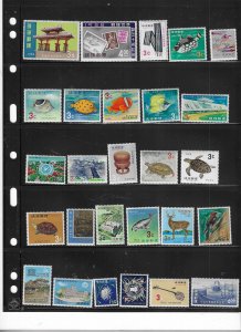 RYUKYU ISLANDS COLLECTION ON STOCK SHEET ALL MINT