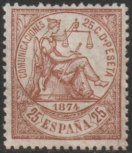 Spain 1874 Sc 205 MLH*