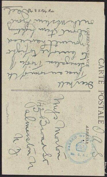 NEW ZEALAND WWI postcard ex TROOPSHIP 6 - the DEVON - Senegal troops........8969