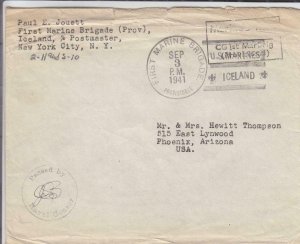 1941, 1st Marine Brigade, Iceland, Franking Handstamp (Black),See Remark (N1149)