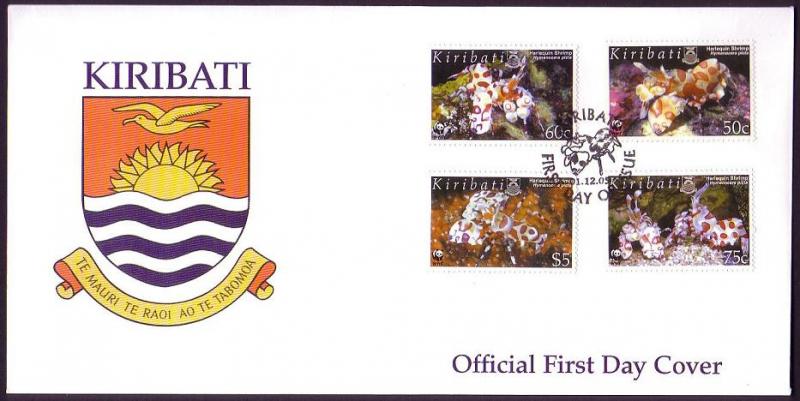 Kiribati WWF Harlequin Shrimp FDC SG#746-749 SC#875-878