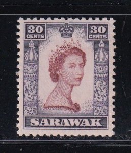 Sarawak 1955 Sc 207 QEII 30c MNH