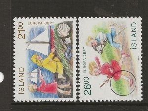 ICELAND Sc 675-6 NH issue of 1989 - EUROPA