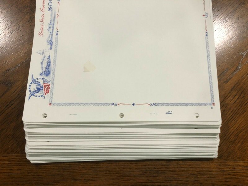 200 Vintage White Ace Souvenir Card Blank Pages for Long Binders, Used 