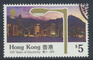 Hong Kong SC# 577 Used  SG 650 Electricity in Hong Kong 1990 see details/ scan 