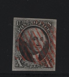 2 VF+ used neat Red grid cancel nice color  ! see pic !