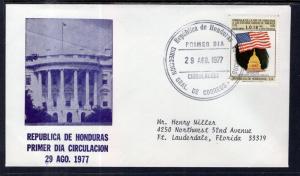 Honduras C607 US Bicentennial Typed FDC