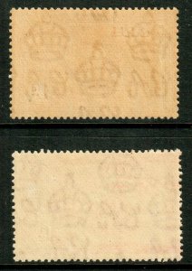 Fiji KGVI 1938 1 1/2d Carmine Die I & II SG251/252a Mint Lightly Hinged MLH