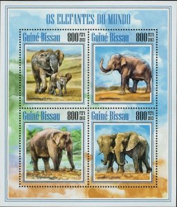 Elephants Stamp Loxodonta Africana Wild Animal S/S MNH #7021-7024