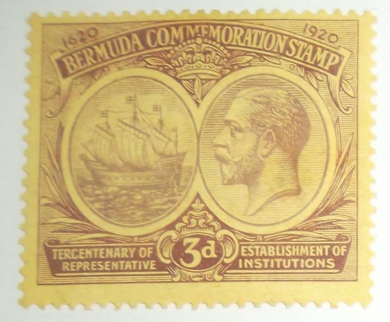 BERMUDA Scott #58 SG62 MH 1920-21 3p KGV Seal of Colony Representative Inst