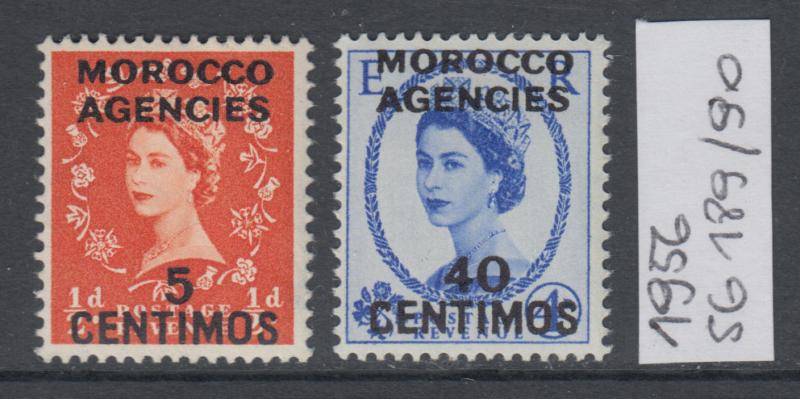 XG-AL864 MOROCCO AGENCIES - Qeii, 1956 Overprinted, SG189/90 MNH Set