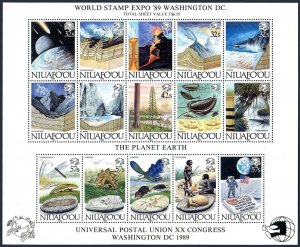 Tonga-Niuafo'ou 123 an sheet, MNH. Mi 139-152. EXPO-1989 THE PLANET EARTH, UPU.