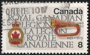 Canada SC#680 8¢ 50th Anniversary of Royal Canadian Legion (1975) Used