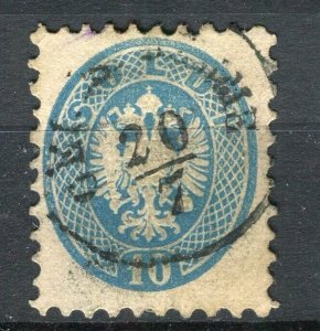 AUSTRIA LEVANT; 1860s classic Eagle Coat of Arms issue used Shade of 10sl.