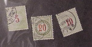 SWITZERLAND STAMPS  3 DIFF. #J15,16,17  used cat. $110.00