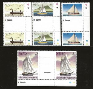 NEVIS SC# 114-17 GUTTER PAIRS  FVF/MOG 1980