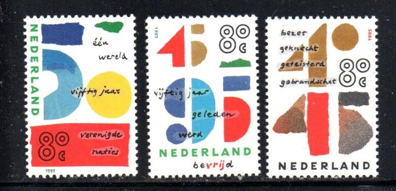 Netherlands Sc 882-884 1995 Anniversaries stamp set mint NH