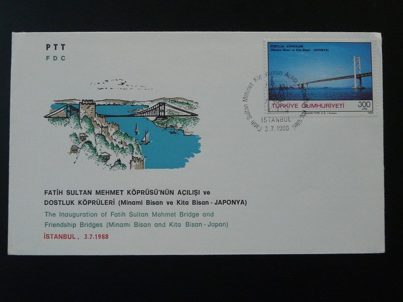 bridge FDC Turkey 1988 ref 98391