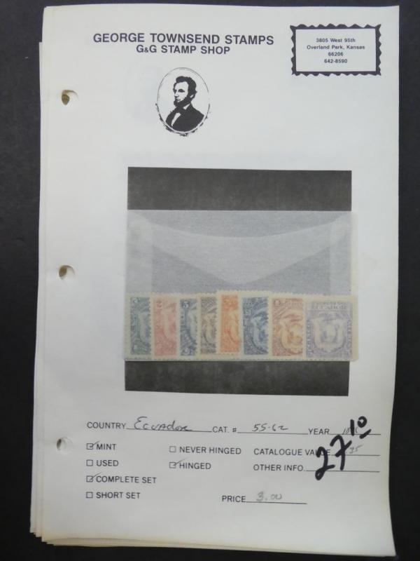 EDW1949SELL : ECUADOR Mint & Used collection on display pages Scott Catalog $317