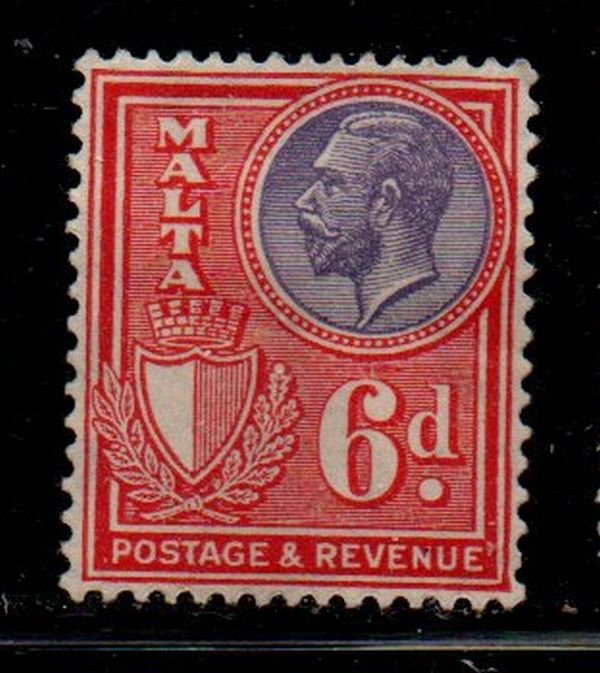 Malta Sc 140 1926 6d red & violet George V stamp mint