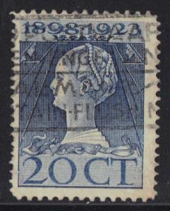 Netherlands  #128  used  1923    Wilhelmina 20c