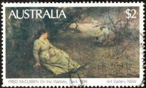 Australia 575 - Used - $2 Art / On the Wallaby Track (1981) (cv $0.75) (1) +