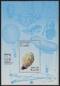 Brazil 1983, Balloon s/s, MNH