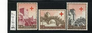 SAN MARINO 1951 RED CROSS #305 - 307 MNH