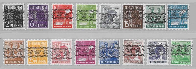 Germany 600-16 Workers Overprint set MNH