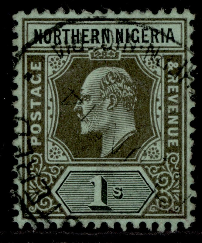 NORTHERN NIGERIA EDVII SG36, 1s black/green, FINE USED.